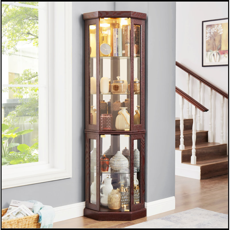 Corner display cabinet with lights discount